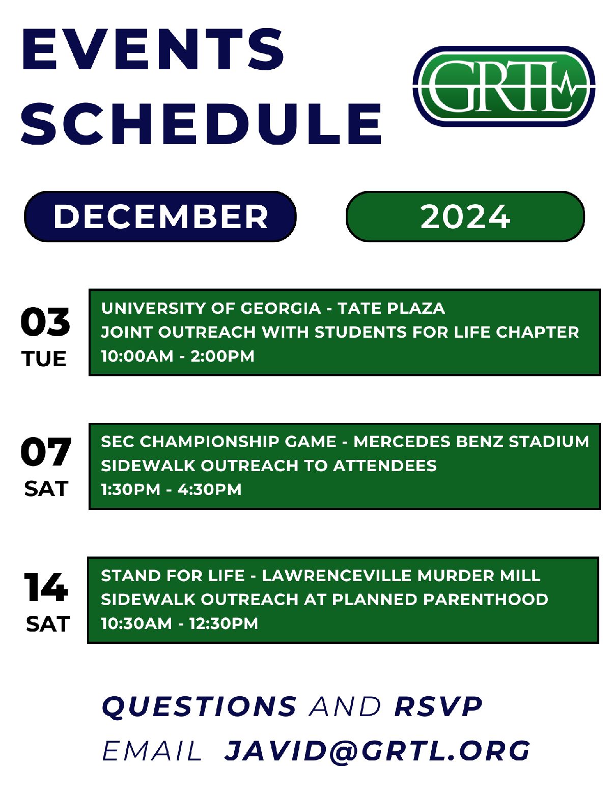 DEC 2024 GRTL EVENTS