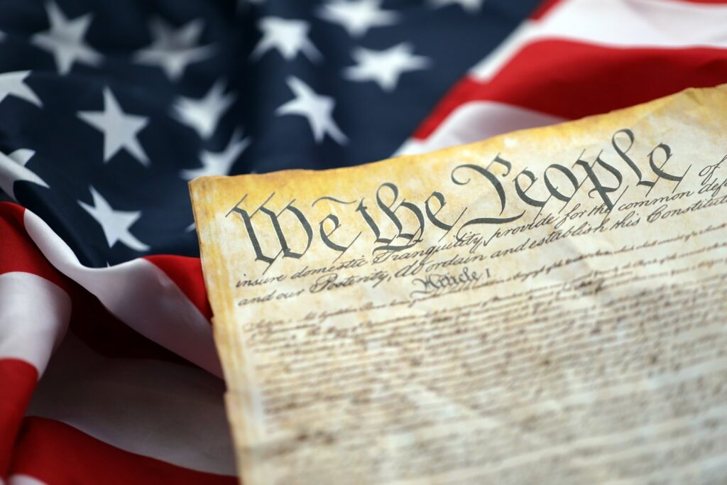 Preamble constitution united states american flag close up (1)